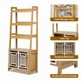 thumbnail image 4 of ZephyPaws Modern 2-in-1 Dog Crate Bookshelf - Wooden Pet Kennel & Ladder Display Shelf with Storage Cabinet, Tall Bookcase for Small to Medium Dogs Up to 50lbs, 32.5"L x 15.7"W x 76"H, Home Office, 4 of 12