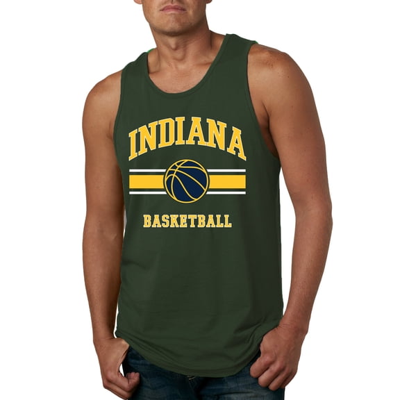 Wild Bobby City of Indiana IND Basketball Fantasy Fan Sports Mens Tank Top, Forest Green, Small