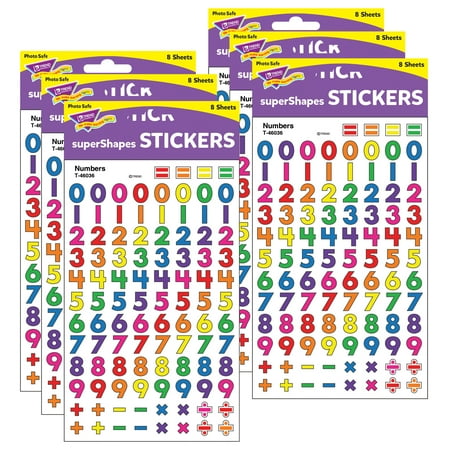 UPC: 0194629032846 | TREND Numbers superShapes Stickers 800 Per Pack 6 Packs