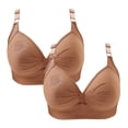 thumbnail image 1 of Timegard Wireless Bras for Women 2pc Ruched Full Support Adjustable Strap Comfy Daily Seniors Bras, 1 of 7
