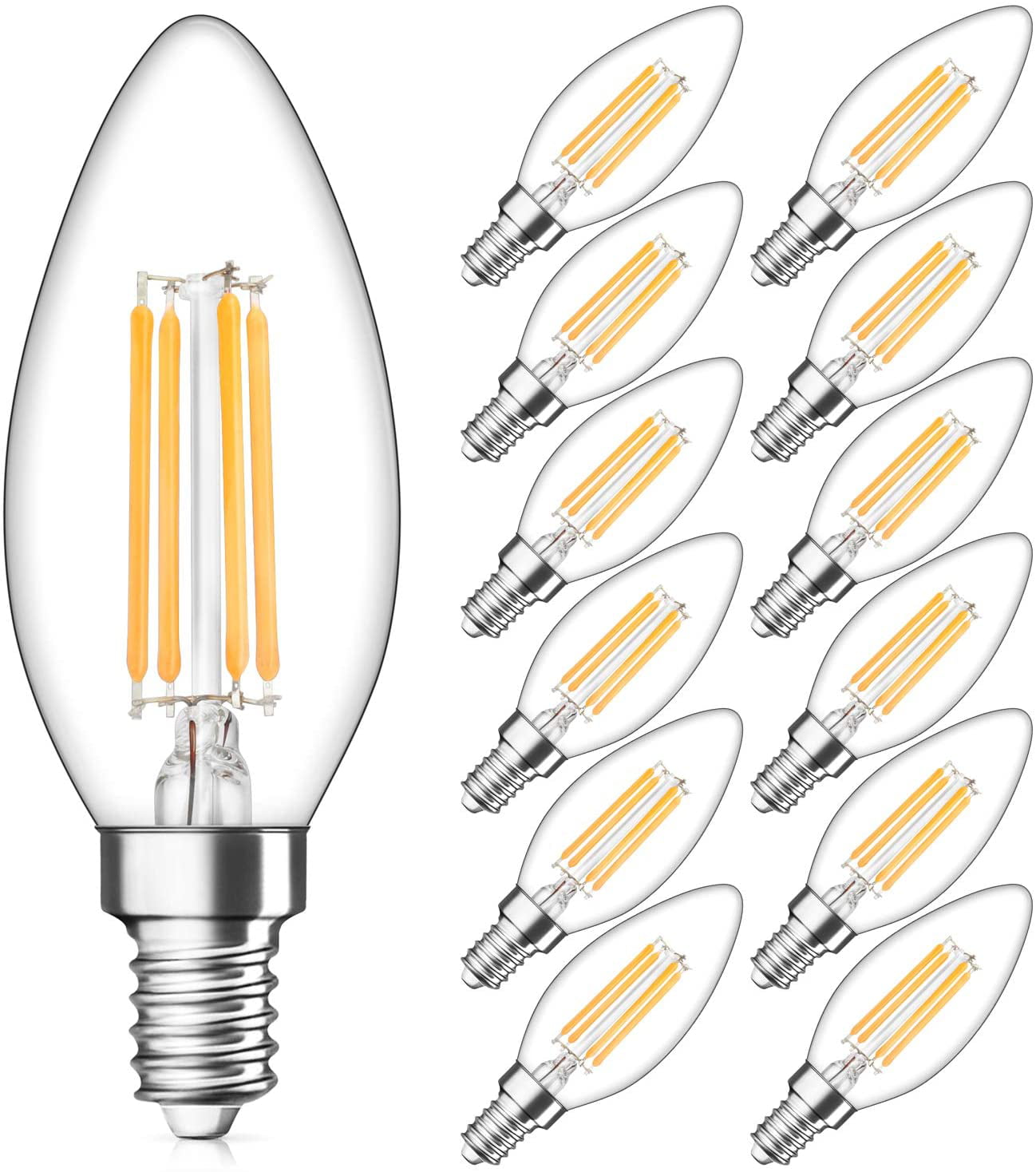 550... 60W Equivalent Wideskall 10-Pack Dimmable E12 Candelabra LED Bulbs 