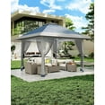 thumbnail image 3 of Riedhoff 13x13ft Pop up Gazebo with Mosquito Net & Double Roof for Patio Backyard Garden,Navy Blue, 3 of 7