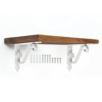 Uxcell 2 Pcs Decorative Shelf Brackets, 155mm/6.1 Inch Heavy Duty Floating Shelf Brackets for Wall Bookshelves Shelves Support, White