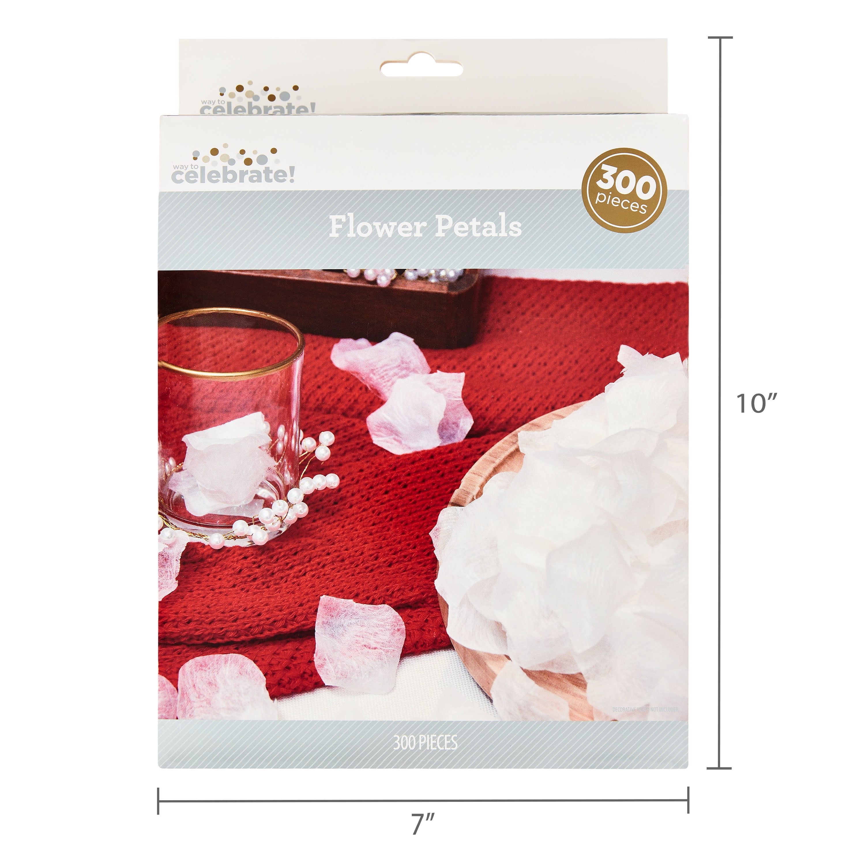 White Artificial Flower Rose Petals, 300 Count, by Way To Celebrate