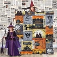 thumbnail image 4 of Halloween Blanket Haunted Throw Pumpkin Ghost Spooky Spider Webs Bat Black Cats Witch''s Hat Skull Potions Flannel Halloween Fleece Blankets and Throws (50" x 60"), 4 of 5