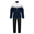 thumbnail image 3 of guisaled Men Tracksuit Set 2 Piece Athletic Colorblock Sports Casual Sweatsuit Pullover Hooded Shirts Drawstring Sweatpants Suit, 3 of 6
