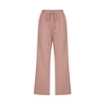 thumbnail image 4 of Pantalones capris para mujer, algodón y lino, con cordón holgado para verano, 4 of 5