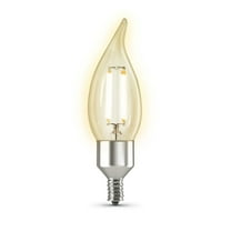 Feit Electric CFC40/927CA/FIL/AG 40 Watt Equivalent WiFi Dimmable, No Hub Required, Alexa or Google Assistant, Flame Tip Filament Chandelier LED Smart Light Bulb, 4.3" H x 1.4" D, 2700K Soft White