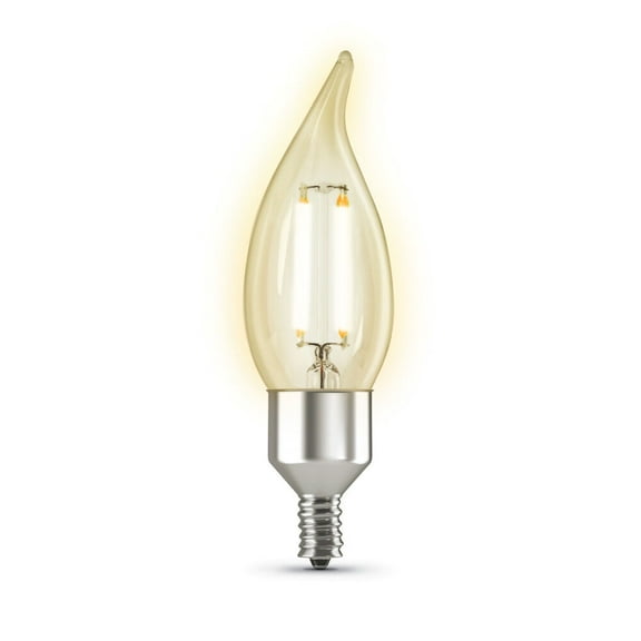 Feit Electric CFC40/927CA/FIL/AG 40 Watt Equivalent WiFi Dimmable, No Hub Required, Alexa or Google Assistant, Flame Tip Filament Chandelier LED Smart Light Bulb, 4.3" H x 1.4" D, 2700K Soft White