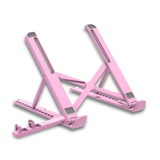 Foldable Laptop PC Stand Notebook Adjustable Riser Cooling Bracket (Pink)