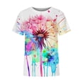 thumbnail image 4 of TSADFHJI Hauts de Vacances pour Femmes Manches en Dentelle Imprimé Col Rond Manches Courtes T-Shirt m, 4 of 5