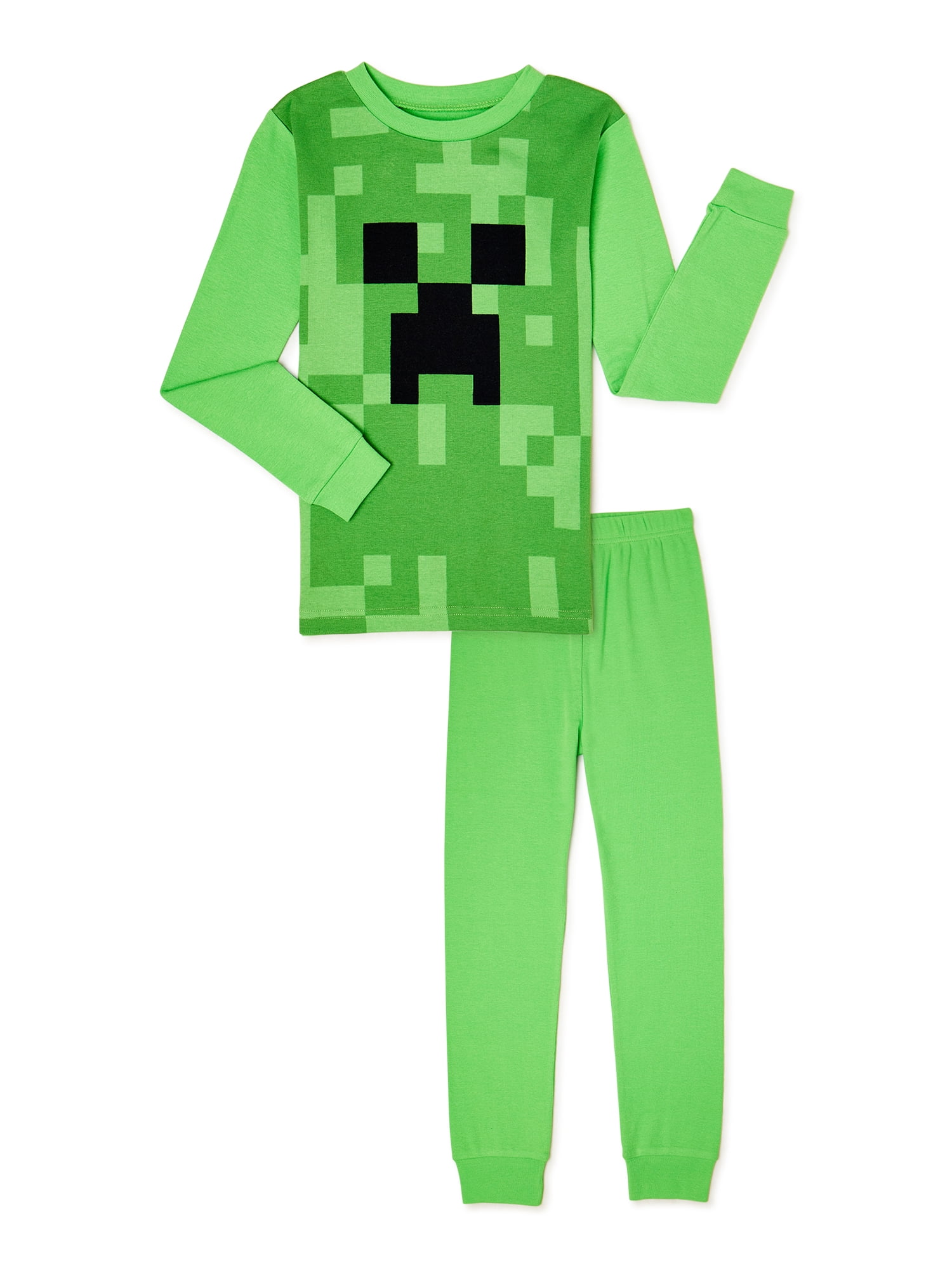 Minecraft Boys Creeper Uniform Pajamas, 2-Piece Set, Sizes 6-12 - Walmart .com