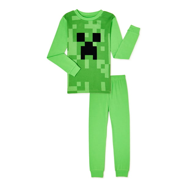 Absay Capataz Habitual Minecraft Boys Creeper Uniform Pajamas, 2-Piece Set, Sizes 6-12 -  Walmart.com