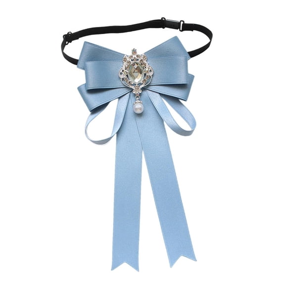 Segolike Women Bow Tie for Ladies, Girl ,Adjustable Shirt Neck Ribbon, Versatile Neck Tie Blue