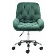 thumbnail image 4 of Extra Comfy Green Velvet Rolling Office Chair, 4 of 11