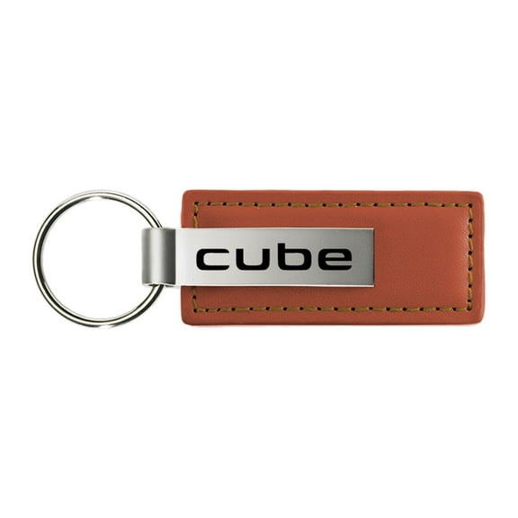 Au-Tomotive Gold KC1541.CUBE Cube Brown Leather Key Fob