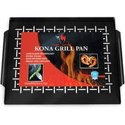 Kona Best Heavy Duty Grilling Pan - Never Warp, Porcelain Enameled BBQ Grilling Tray
