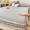 thumbnail image 5 of Dvumao Bedding, 78.74x59.06in Fall/Winter Milk-Wool Figured Fitted Sheet Thickened Mattress Protector For Mattresses FullCoverage Thermal Bed Cover, Man Gifts, 5 of 6