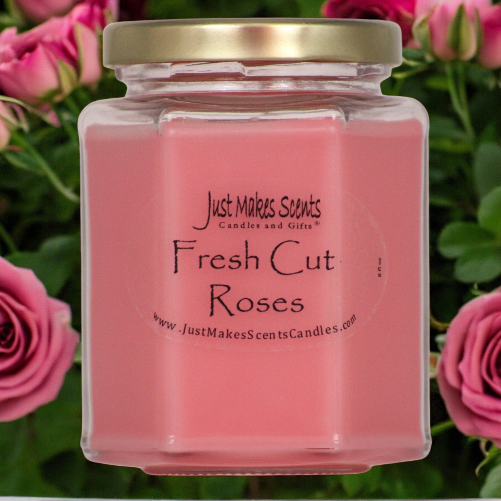3-Pack Fresh Cut Roses Candle, 8 oz Hexagon jar