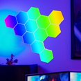 thumbnail image 1 of 8/10/12 Pcs Hexagon LED Lights Music USB LED DIY Hexagon Wall Light APP and Remote Control Smart RGB Gaming Light  for Gaming Setup Bedroom Living Room, 1 of 10