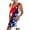 #2_White, variant on Women's 4th of July Romper - Floral Stars Print Adjustable Straps