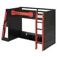 thumbnail image 5 of Harper & Bright Designs Twin Size Gaming Loft Bed with Desk & RGB Lights, Twin Wood Loft Bed Frame with Storage Shelves & Charging Station, Red, 5 of 18
