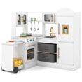thumbnail image 1 of Costway Corner Kitchen with Lights and Sounds Interactive Wooden Playset Toy Kitchen Set White, 1 of 10