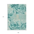 thumbnail image 3 of HomeRoots 585818 9 x 12 ft. Floral Washable Indoor & Outdoor Rectangle Area Rug, Teal Blue, Aqua & Beige, 3 of 5