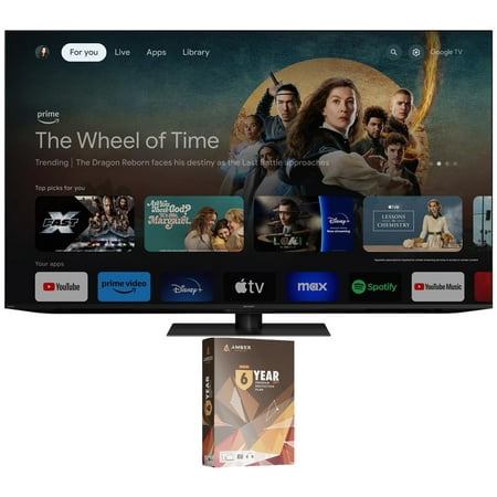 SHARP 4T-C65FV1U 65 Inch AQUOS XLED 4K Ultra HD Mini LED Google TV with 6 Year Amber Protection Plan (2024)