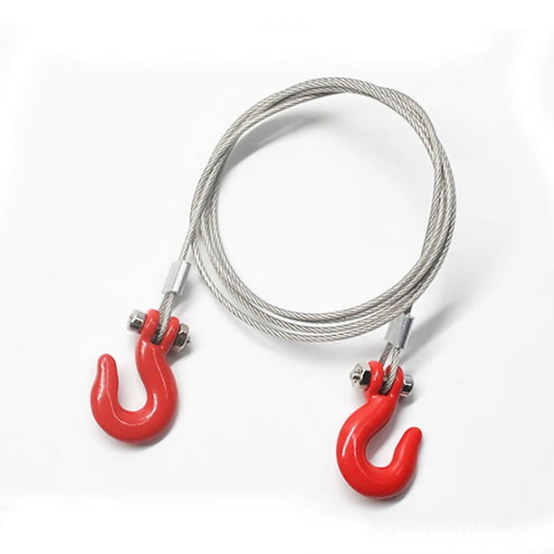2pcs RC Car Metal Trailer Shackle Rescue Tow Hook for 1/10 RC Crawler TRX4  SCX10 90046 RC4WD D90 TF2 Tamiya CC01 Color:red Specification:Rescue Buckle  