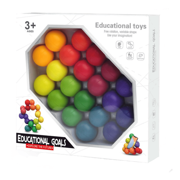 Deformable Decompression Ball Puzzle DIY New Fidget Toys Colorful Board Games Free Rotation Variable Shape Educational Puzzle Ball Stress Relief Toys Early Education Kindergarten Kids' Birthday Gifts