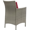 thumbnail image 3 of Conduit Outdoor Patio Wicker Rattan Dining Armchair Set of 2 Light Gray Red, 3 of 3