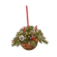 thumbnail image 3 of Corona de cesta de flores, cesta floral falsa, señal de bienvenida de , corona de granja, corona de primavera para árbol de Navidad, pared de verano, fiesta, puerta delantera Estilo E Macarena Cesta de flores, 3 of 8