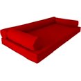 thumbnail image 1 of Ensemble de Housses de Coussin de Lit de Jour Résistant à l'Eau pour Lit Simple - Résistant à la Décoloration, Housse de Coussin de Remplacement pour Lit de Jour Extérieur (4 Pcs) - s'Adapte aux Meubles de Balançoire, Patio et Jardin - Rouge Vif, 1 of 6