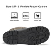 Men's Waterproof Hiking Winter Snow Boots Insulated Fur Liner Lightweight Outdoor Tall Boots