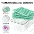 thumbnail image 3 of Mini Ice Cube Tray with Lid and Bin: TINANA Hexagonal Small Ice Trays for Freezer - Easy Release Honeycomb Nugget Ice Tray with Lid - Green, 3 of 7