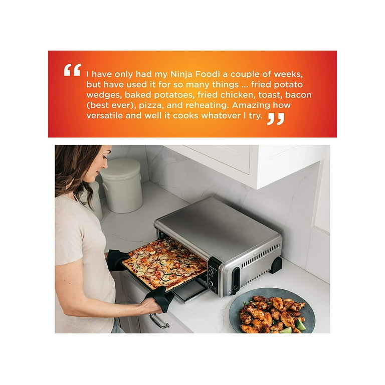 Restored Ninja SP100 Foodi 1800 Watts Digital Air Fry Oven in Black and Silver Refurbished