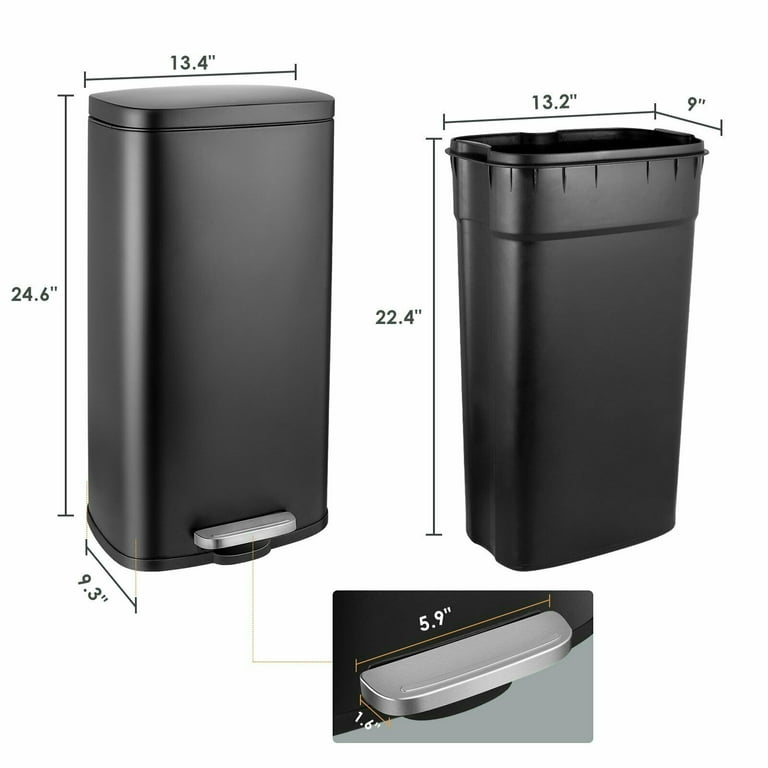 Pirecart 16 Gallons Steel Step On Trash Can & Reviews