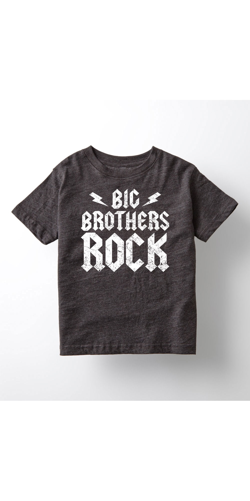 Short Sleeve Big Brothers Rock Printed Boys Gray Toddler T-Shirt
