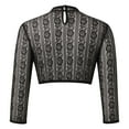 thumbnail image 7 of Ounisa Womens Lace Floral Tops Long Sleeve Mesh Round Neck Shirts Floral Blouses Top, 7 of 7