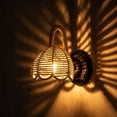 thumbnail image 3 of Hand Woven Rope Wall Sconce Light, Rustic Hemp Rope Lampshade Wall Lamp with US Plug, Farmhouse Indoor Wall Light for Bedroom Bedside Living Room Dining Room Decor Lighting, 3 of 7