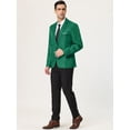 thumbnail image 4 of Blazer de hombre Slim Fit Blazer de un solo botón Traje de baile de graduación Abrigo deportivo Verde XL, 4 of 6