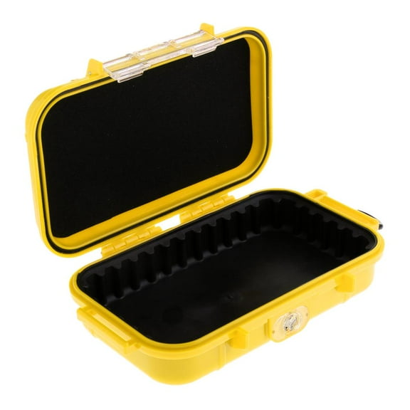 Waterproof Box Shockproof Dry Storage Box with Hanging Hook Buckle for Fishing Camping Hiking Outdoors , Yellow, 160x100x50mm
