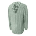 thumbnail image 5 of Plain Ribbed Hoodies for Women Fall Winter Long Sleeve Basic Hooded Sweatshirt with Pockets Pullover Tops, 5 of 6