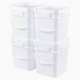 thumbnail image 3 of White Food Grade Bucket with Airtight Lids, Plastic Painting Can Square Oil Tub, 3 Gallon Plastic Bucket, All Purpose Pail with Handle (4 Pack), 3 of 7
