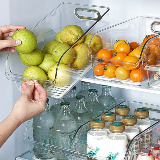 Meitianfacai Refrigerator Food Pantry Organizer And Storage Beverage Organizer Refrigerator Beverage Beer Can Dispenser Cosmetic Storage Box Kitchen Storage Box, Clear