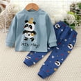 thumbnail image 2 of Pisexur Tenue d'Automne pour Bébé Fille Garçon, Ensemble de Pyjama pour Tout-Petits Garçons Filles, Mode Décontractée, Floral, Col Rond, Manches Longues, Chandail à Enfiler et Pantalon, Tenue de Nuit, Ensemble 2 Pcs pour Enfants, 3 Mois à 6 Ans, 2 of 3