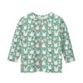 thumbnail image 4 of CCRFTGI Easter Shirts for Girls Size 13-14 3/4 Length Sleeve Cute Bunny Rabbit Easter Egg Print T-shirt for kids Crewneck Tee Shirts Casual Fall Spring Tee Tops Light Green 3-4 Years, 4 of 5