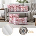 thumbnail image 6 of Pack of 2 Outdoor Pillow Covers 20x12 Inch Waterproof Pink Floral Print Throw Pillow Covers,Decorative Couch Pillow Shams Protectors Checkered Bow Rose Flower Gingham Patio Pillowcases Cushion Covers, 6 of 8