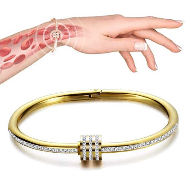 Pulsera de titanio y osimio, pulsera de drenaje linfático, pulsera de terapia magnética para hombres y mujeres